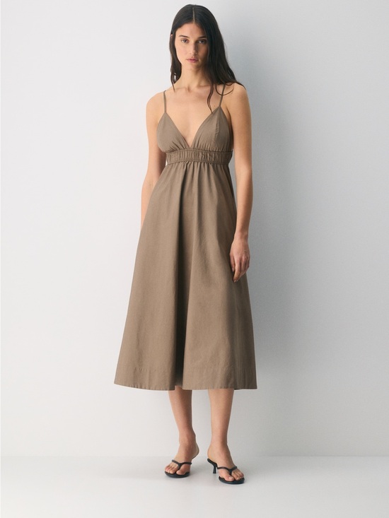 Aritzia Dresses & Skirts - Aritzia Babaton Encourage Poplin Maxi Dress Olive Size L